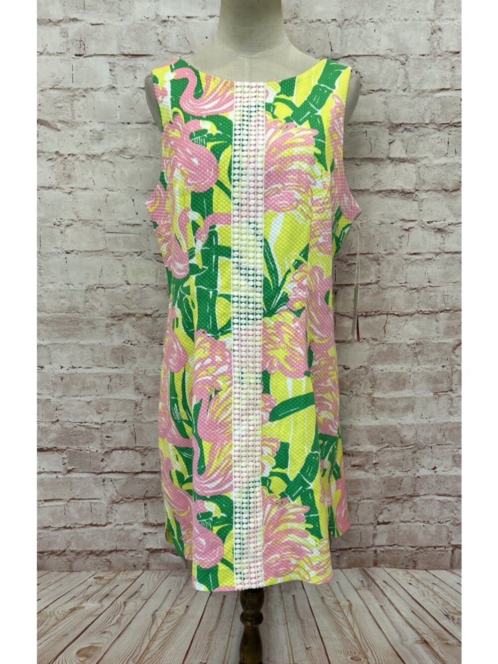 Lilly Pulitzer Target Sleeveless Dress Size 16 Flamingos Pink Bamboo Floral NEW